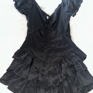 🔥Black Ruffled Mini Dress by Mixed Threads NWT